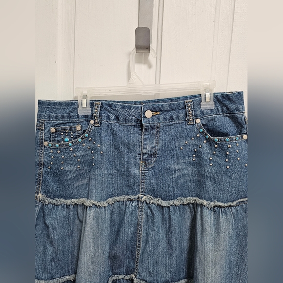 Cato Denim Skirt with Studded Details - Picture 5 of 11